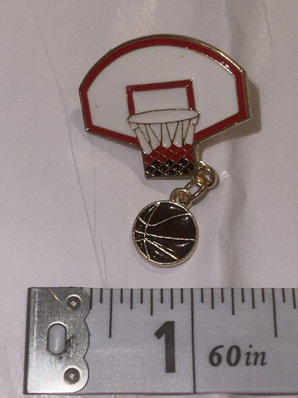 Basketball Hoop Ball Pin Brooch